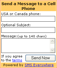 Send text message to any cell phone